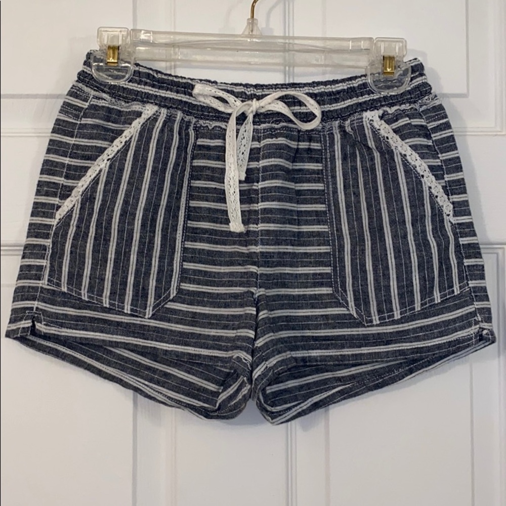 Navy & White Drawstring Shorts